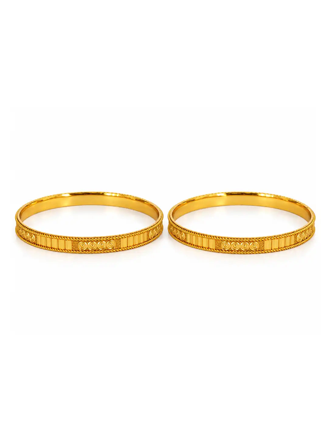 Gold Plated Festive Coin & Square Bangle Set