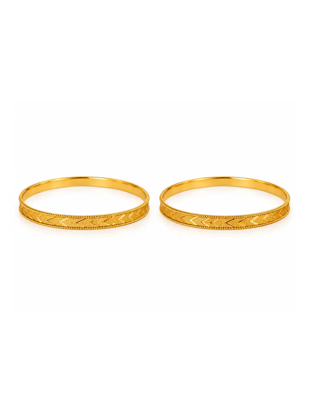 Gold Plated Festive V-Shaped Bangle Set