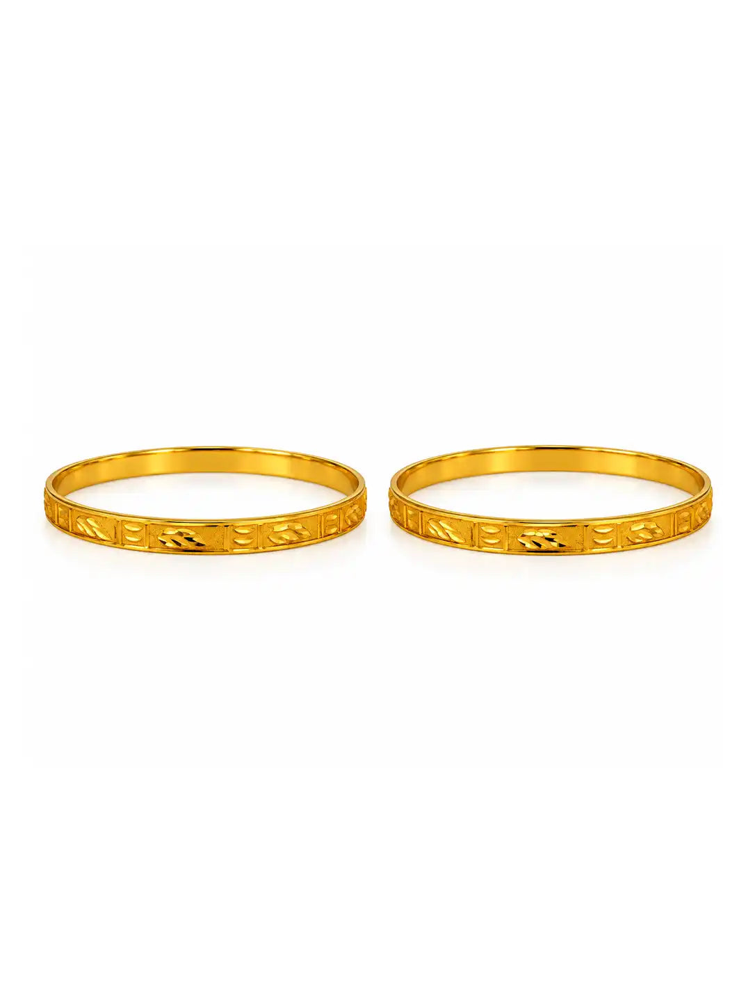 Gold Plated Festive Delicate Leaf Bangle Set