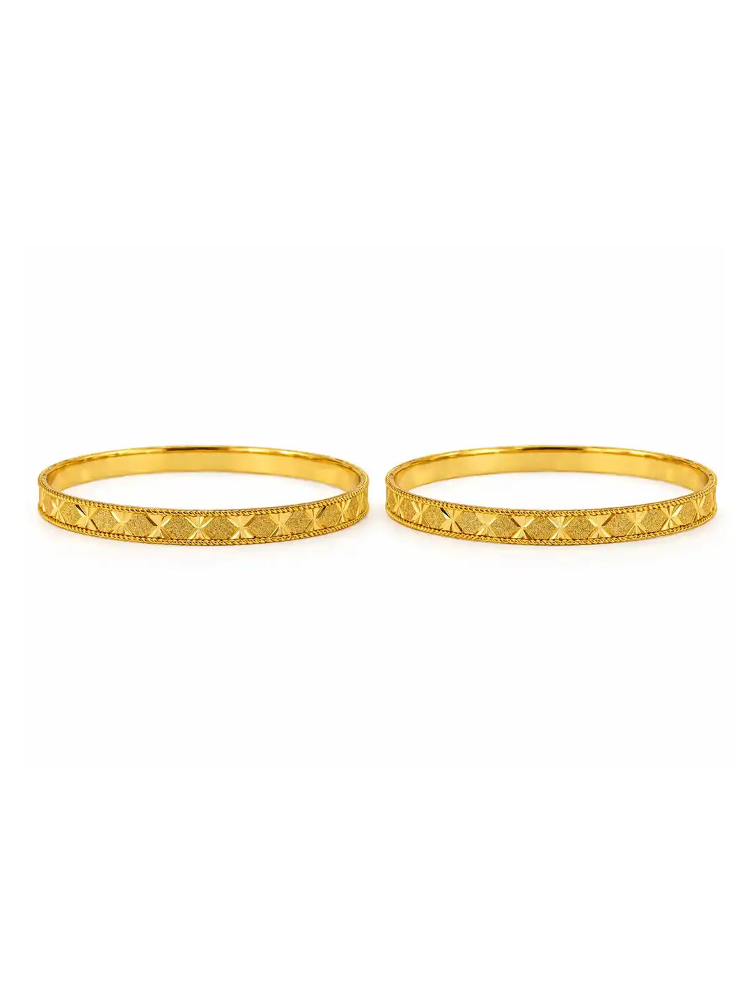 Gold Plated Festive Diamond Square Bangle Set