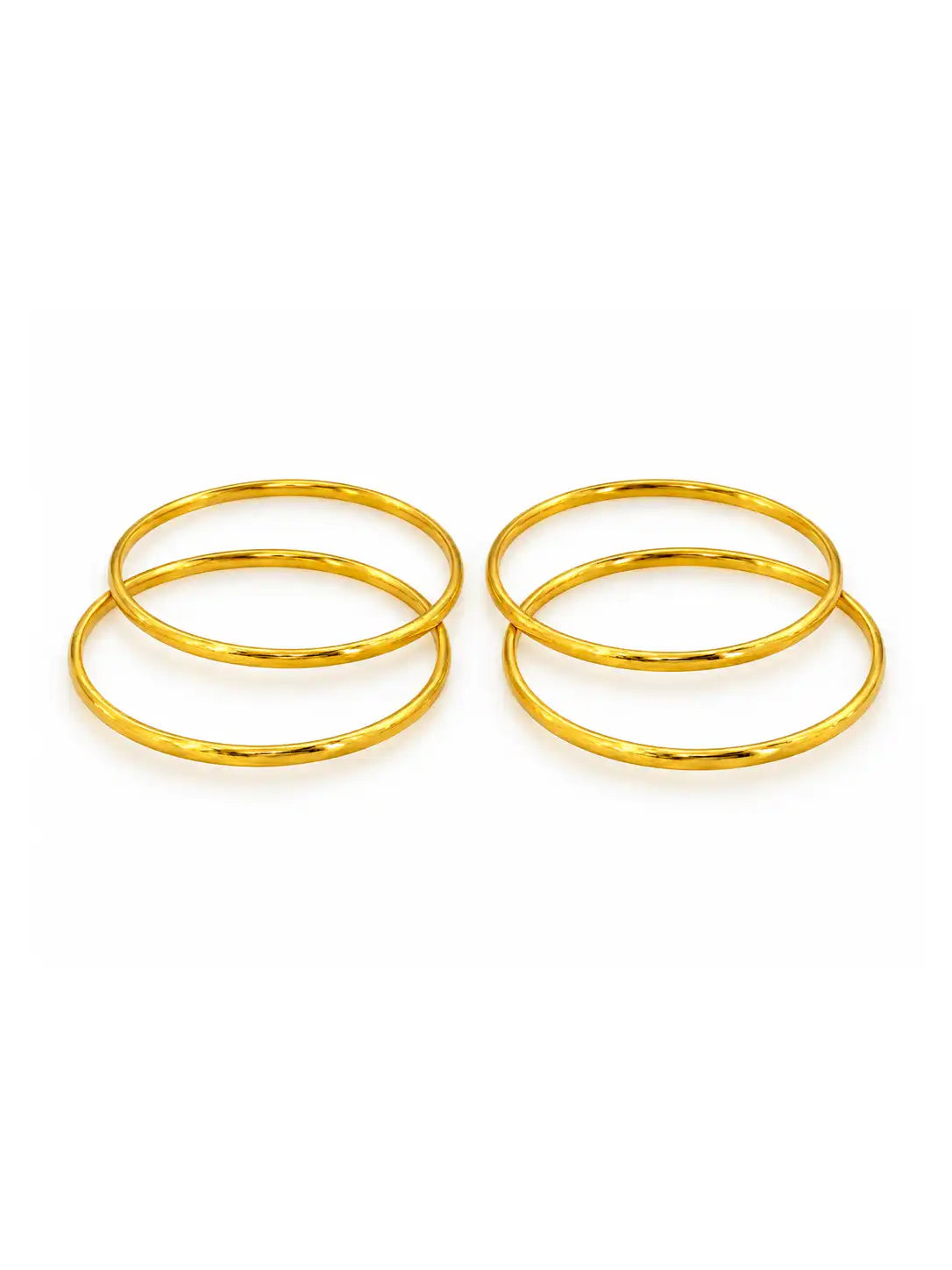 Gold Plated Everyday Slim Sleek Bangle Set