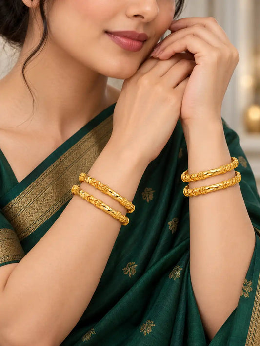 Gold Plated Festive Luxury Designed Bangle Set