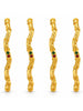 Gold Plated Twisted Designer Stone Bangle Set