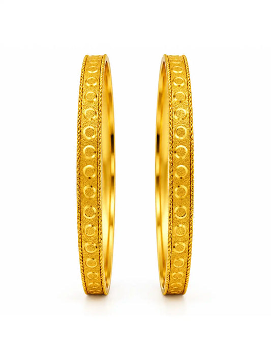 Gold Plated Festive Coin Dot Bangle Set
