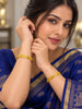 Gold Plated Festive Curved Leaf Bangle Set