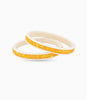 Gold Plated Paisley White Pola Bangle Set