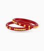 Gold Plated Festive Maroon Casual Pola Bangle Set