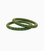 Gold Plated Festive Green Spiral Pola Bangle Set