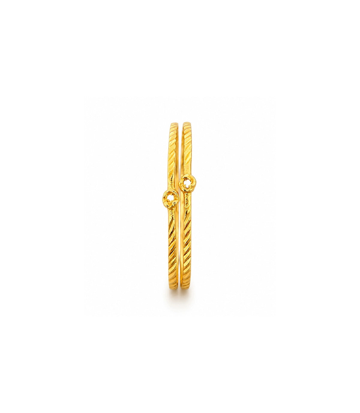 Gold Plated Diamond Cut Bali Earrings