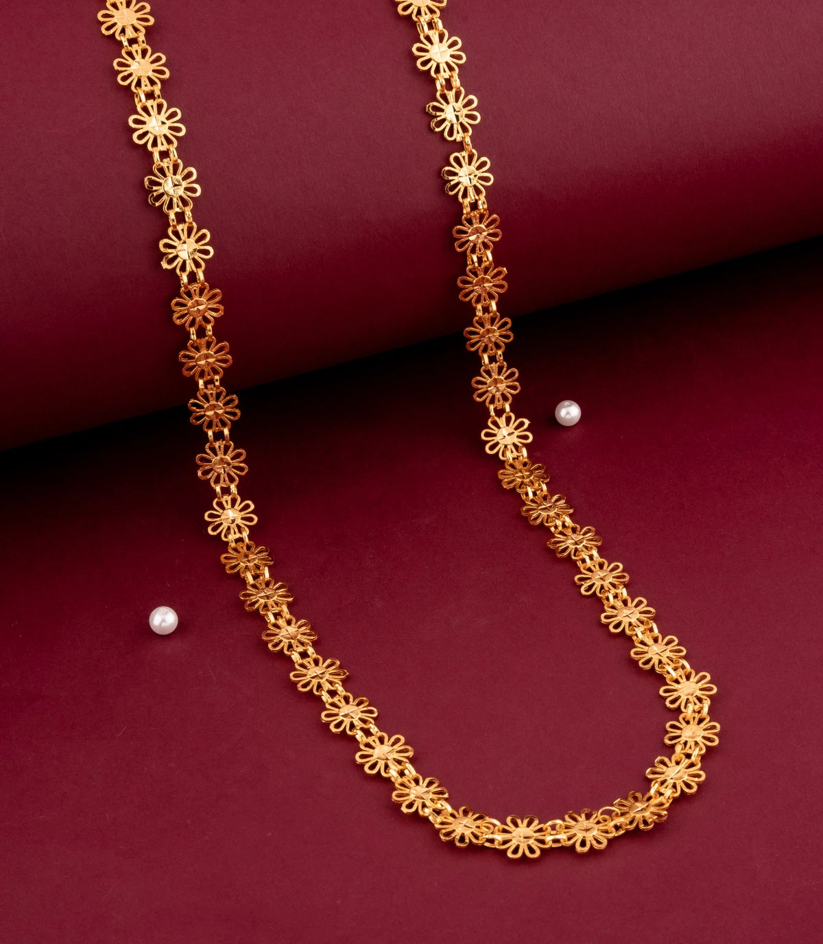 Gold Plated Floral Motif Designer Chain
