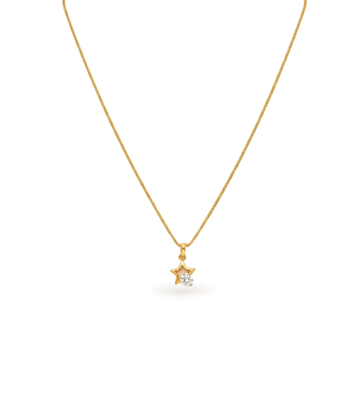 Gold Plated Shimmering AD Chain & Pendant