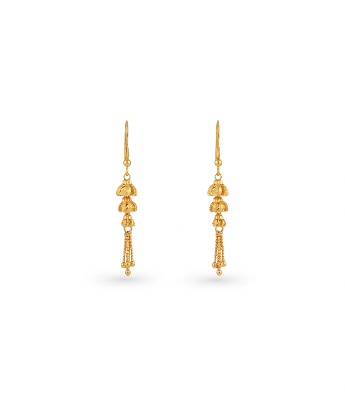 Gold Plated Iconic Layered Dangler Earrings