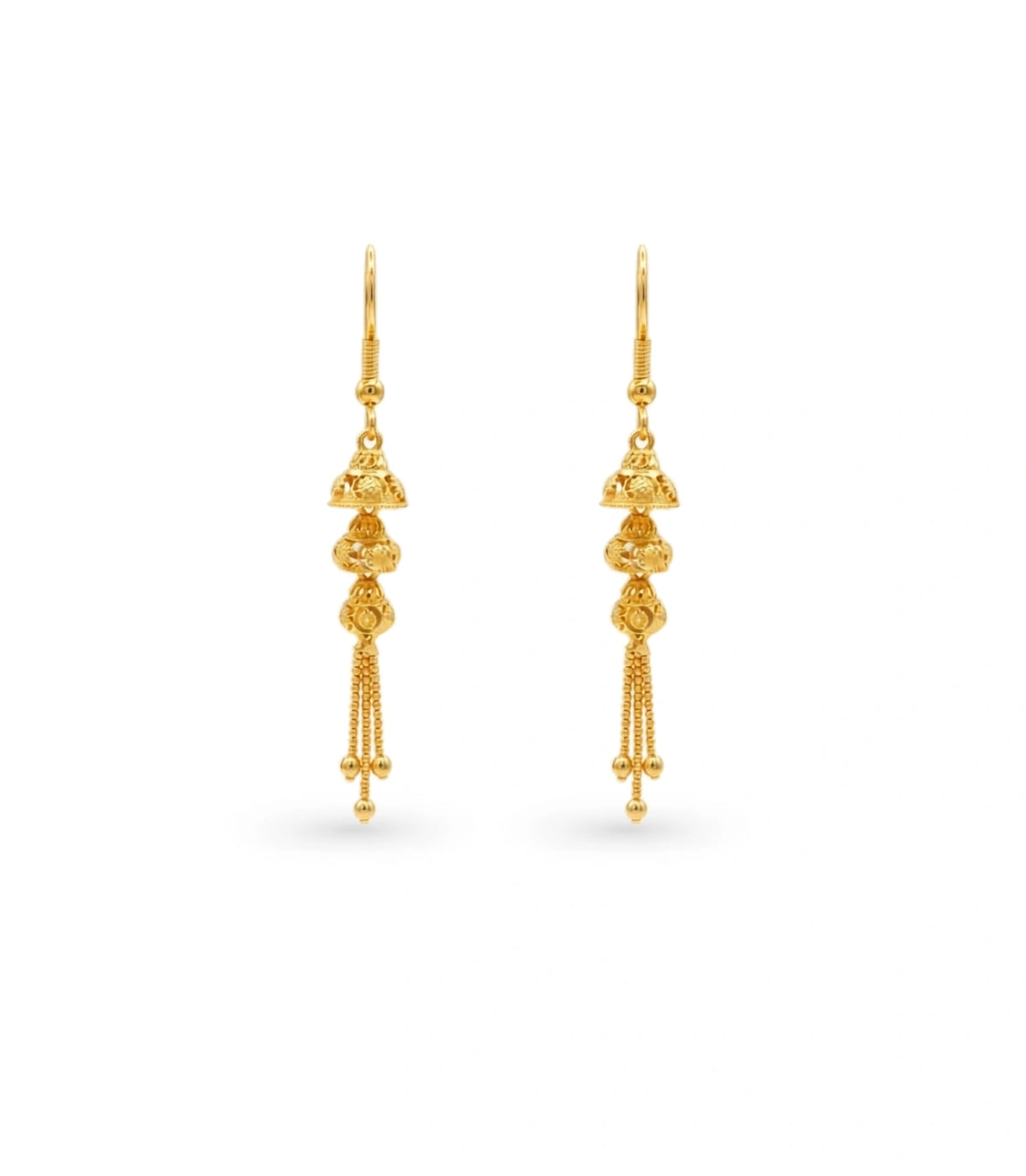 Gold Plated Shiny Dangler Earrings