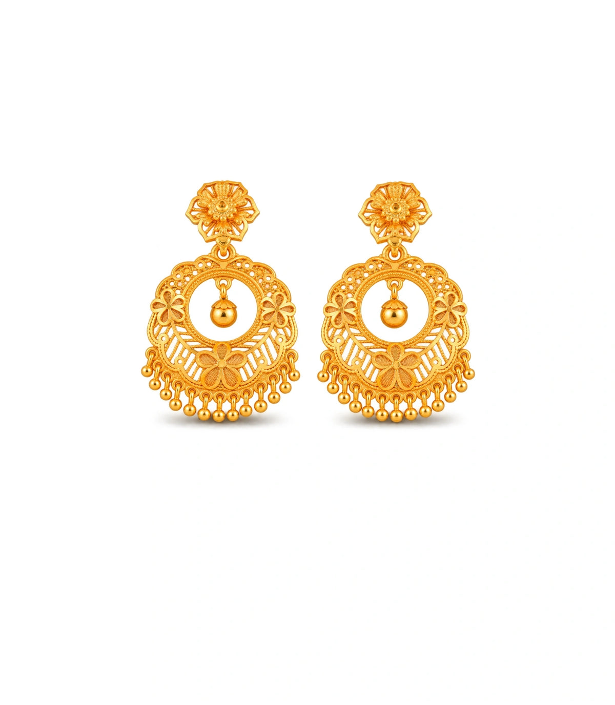 Gold Plated Ethnic Chandbali Earrings
