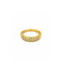 Gold Plated Leaflet Cutout Stone-Studded Finger Ring