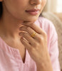 Gold Plated Geometric Adjustable Finger Ring for Women