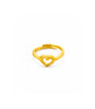 Gold Plated Open Heart Adjustable Finger Ring