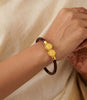 Gold Plated Maroon Coin Inspired Single Bangle
