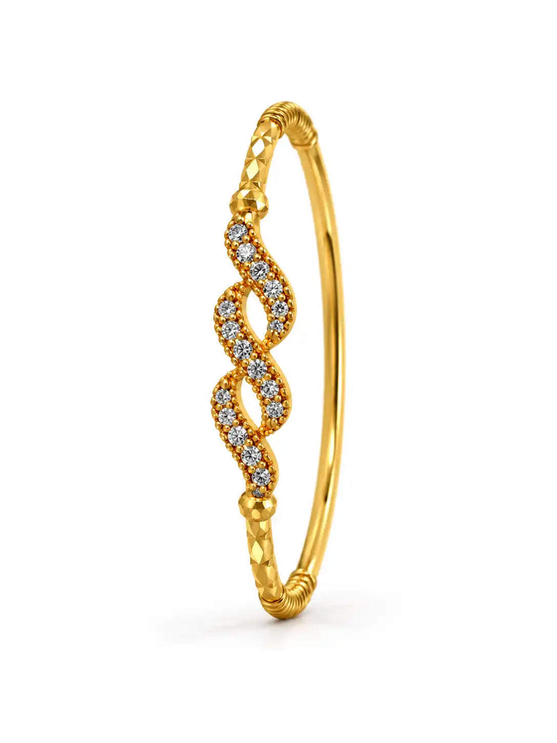 Gold Plated Spiral Radiance AD Single Bangle