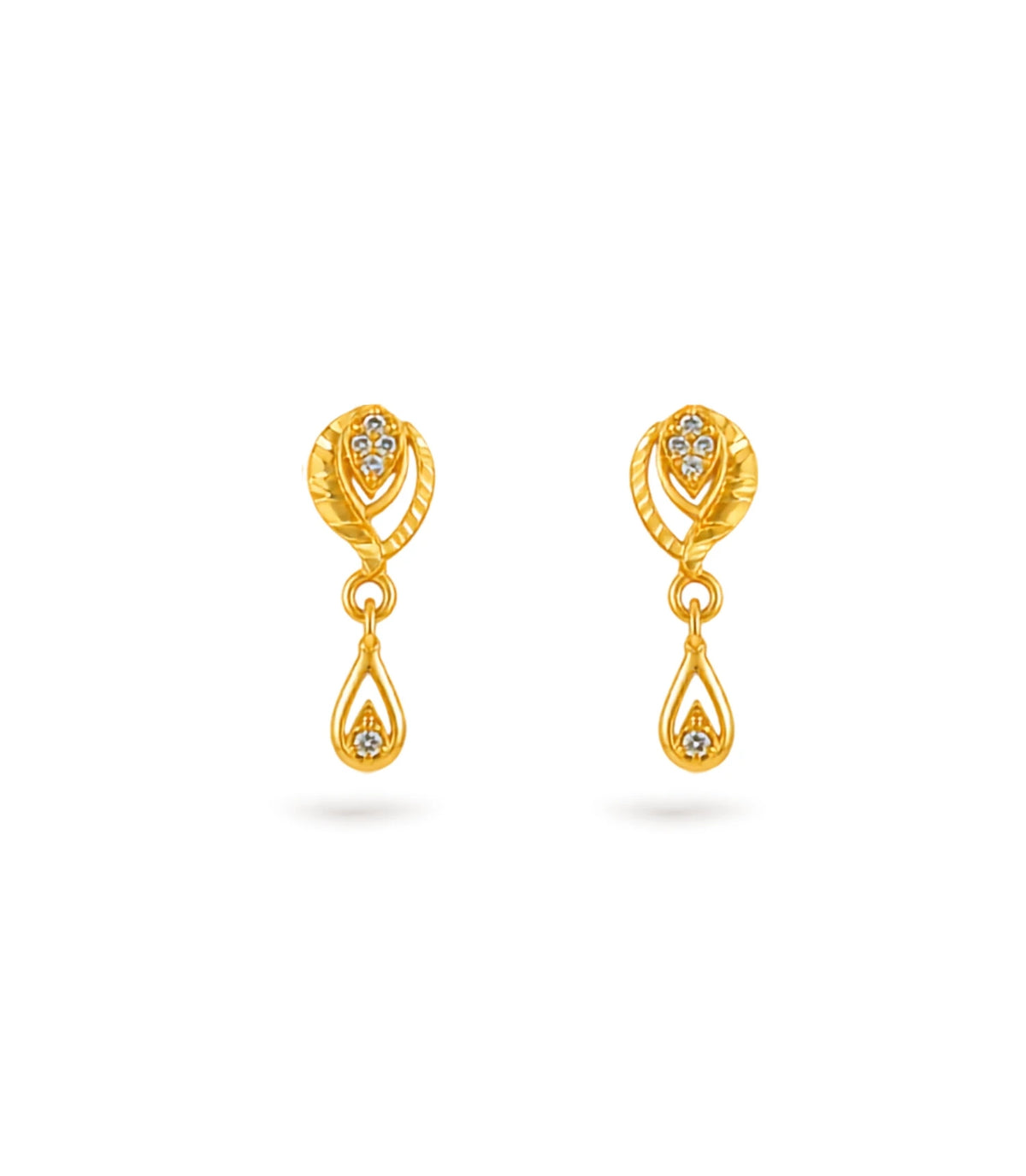 Gold Plated AD Studded Drop Earrings