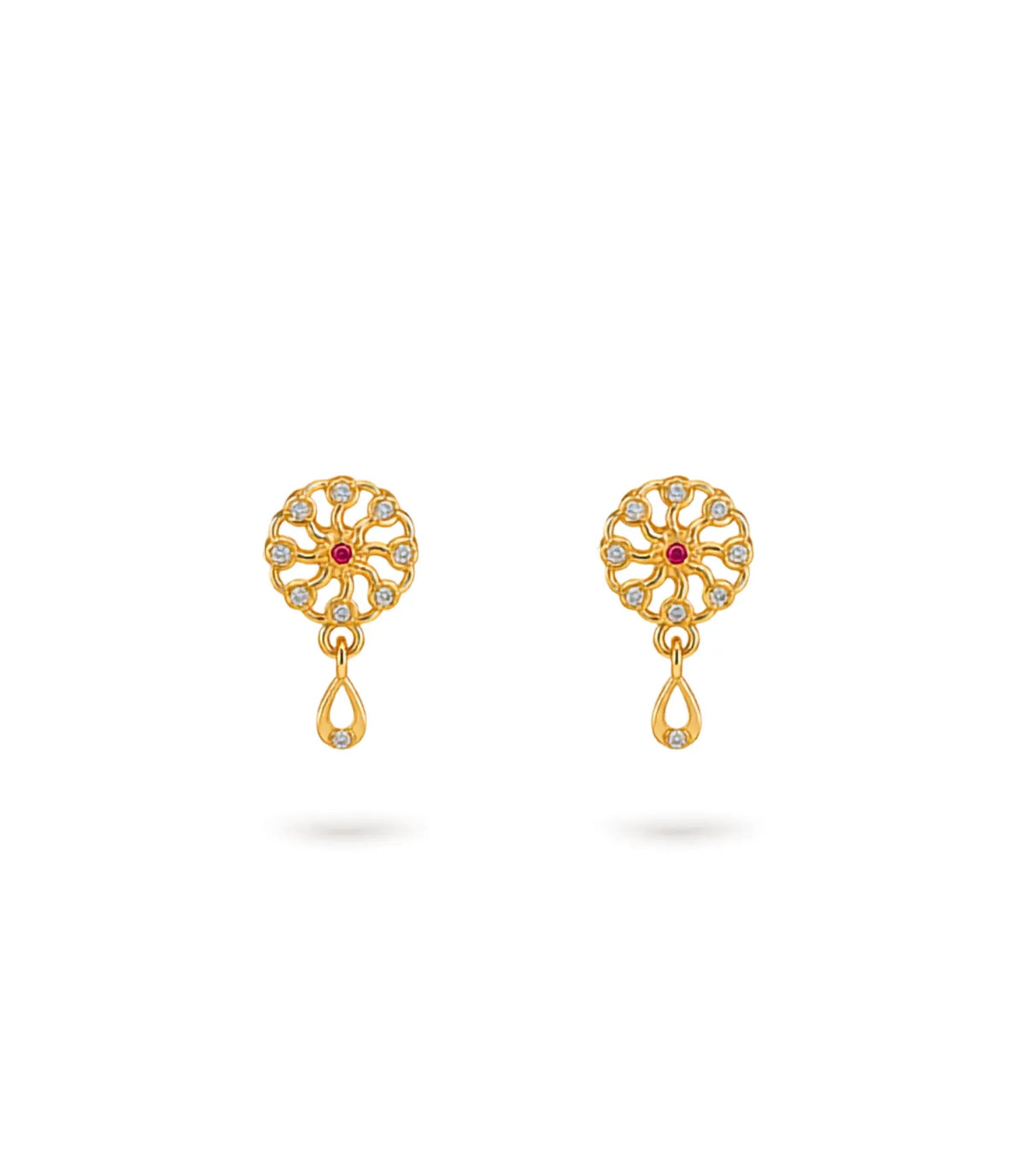 Gold Plated High Polish AD Drop Earrings