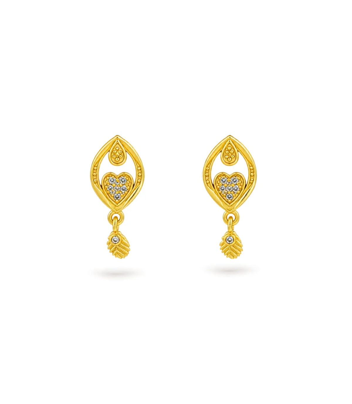 Gold Plated Simple AD Drop Earrings