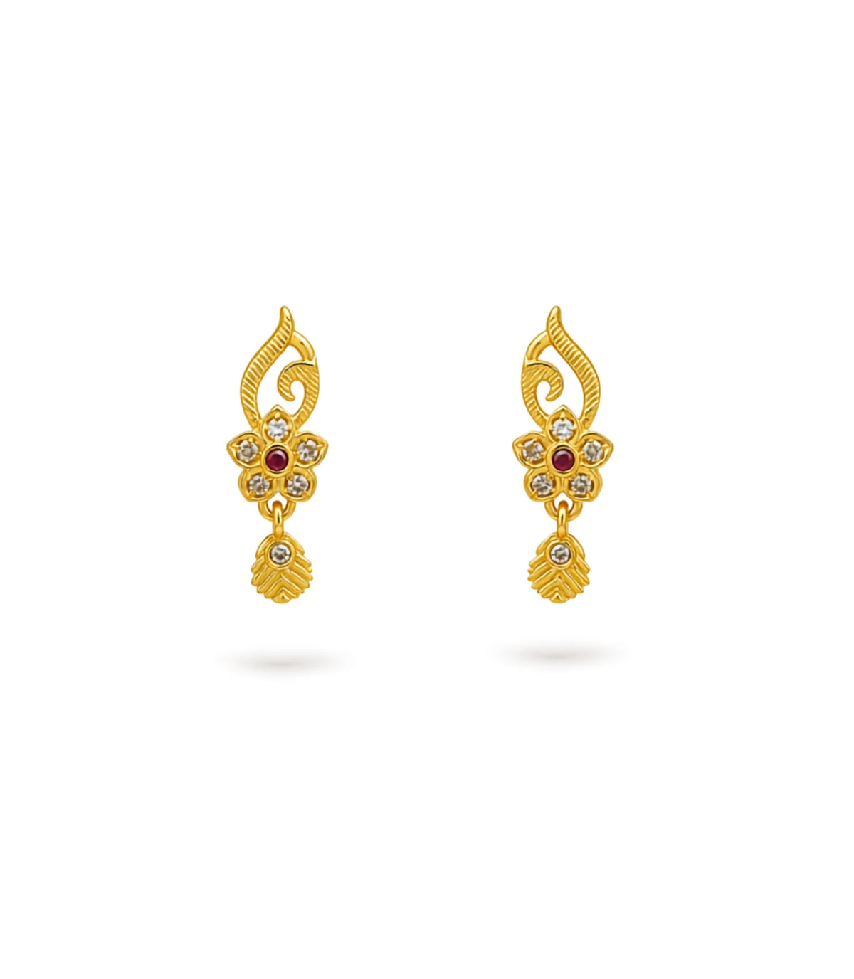 Gold Plated Graceful AD Drop Earrings