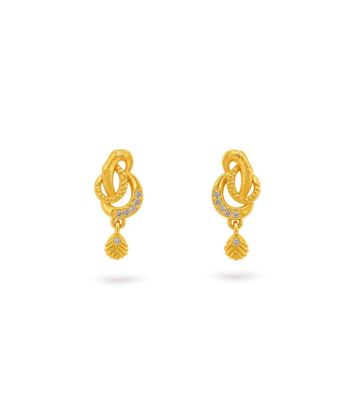 Gold Plated Refined AD Drop Earrings