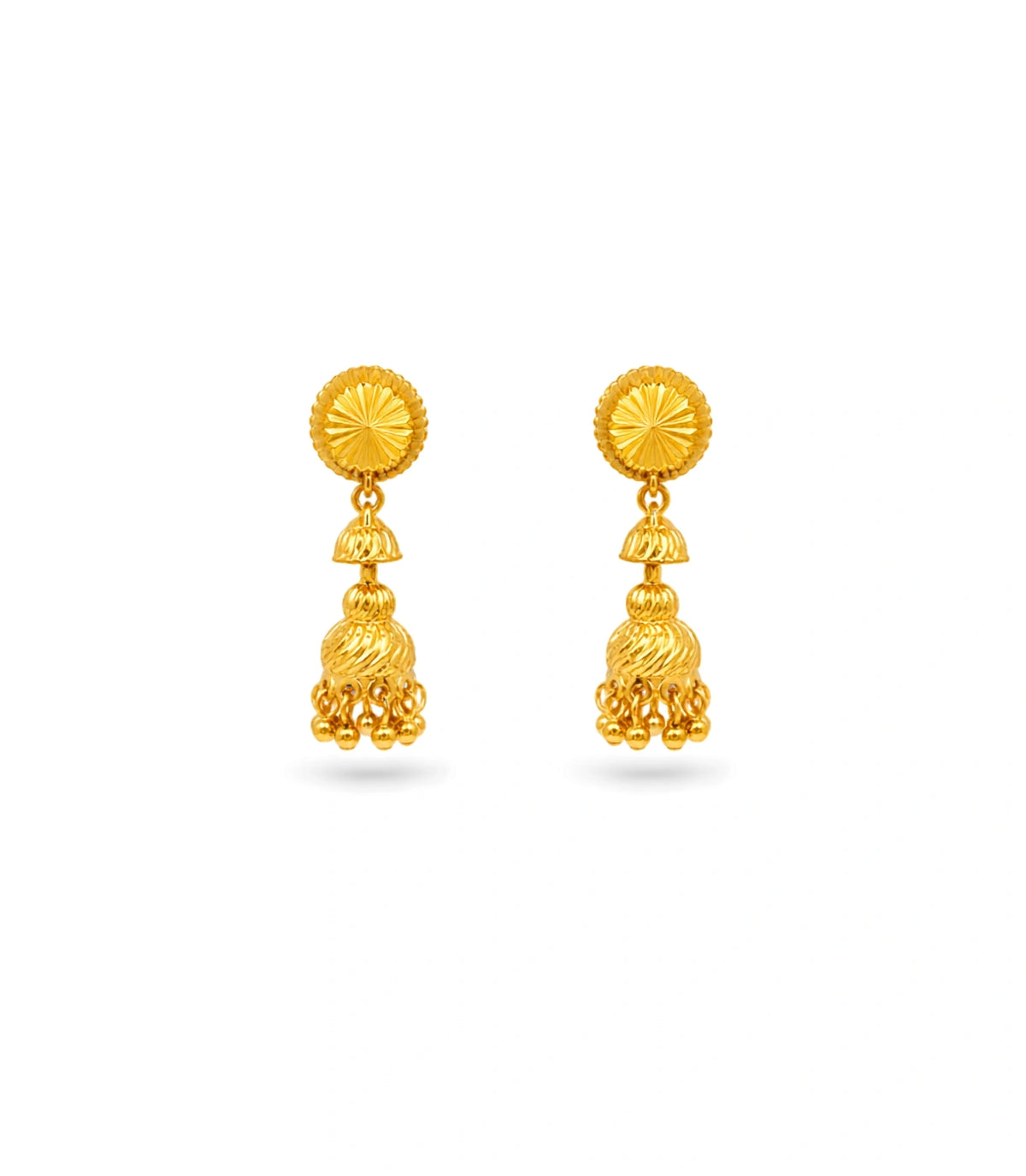 Gold Plated Dangling Bell Jhumka Earrings