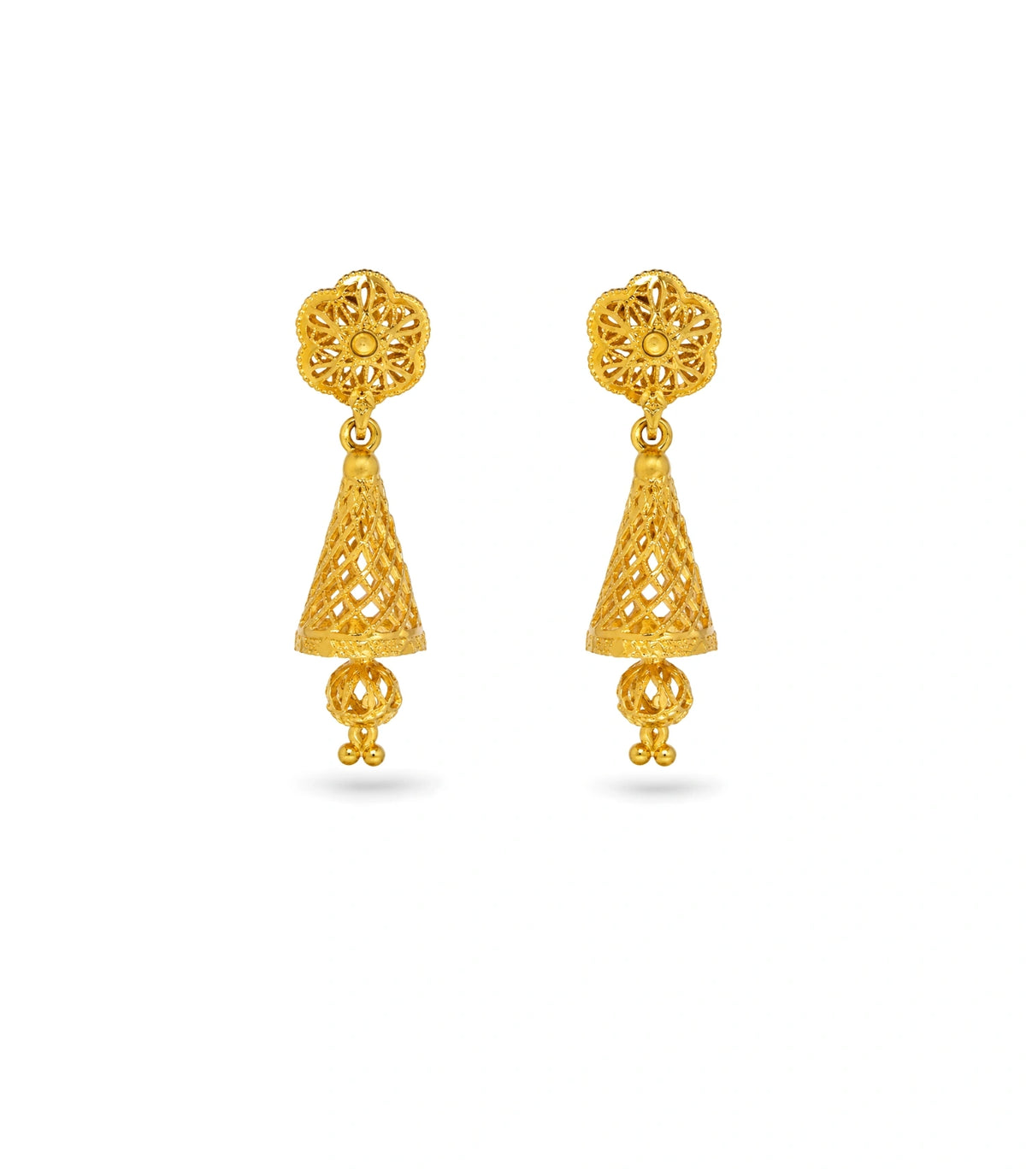 Gold Plated Bloom Traditional Jhumka Earrings