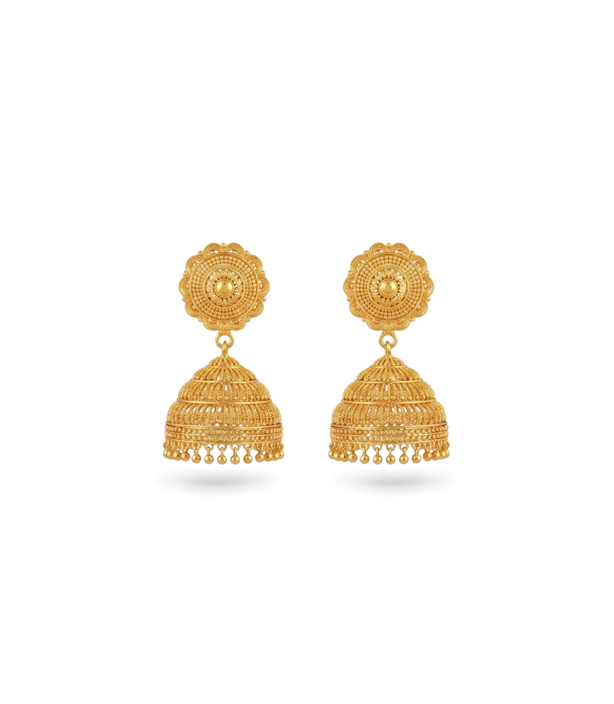 Gold Plated Gentle Traditional Jhumka Earrings
