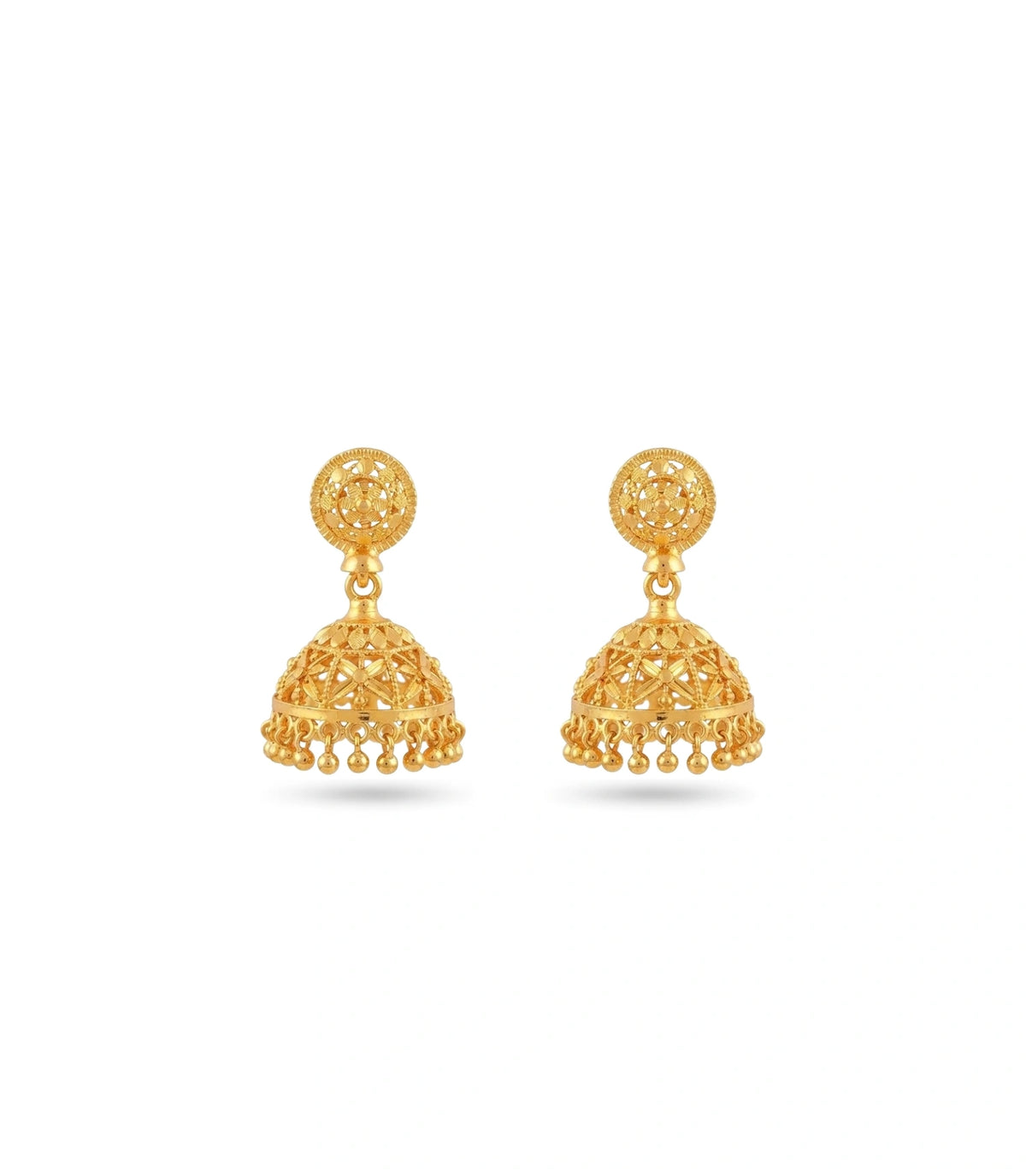 Gold Plated Delicate Traditional Jhumka Earrings