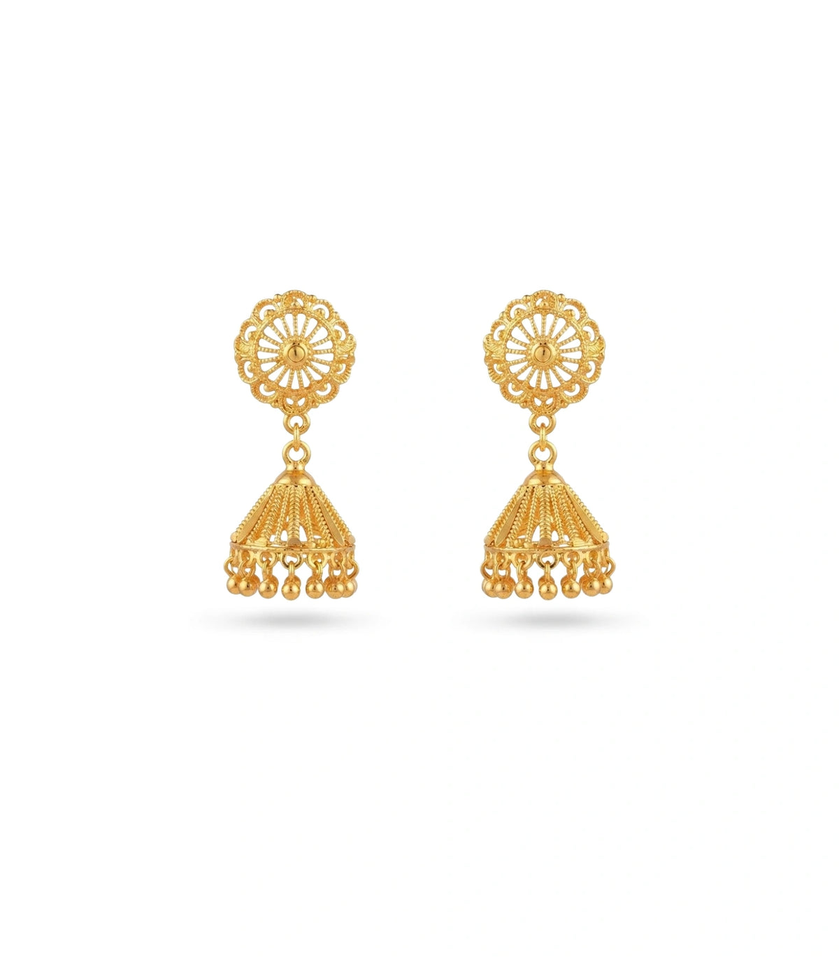 Gold Plated Ethnic Party Wear Jhumka Earrings
