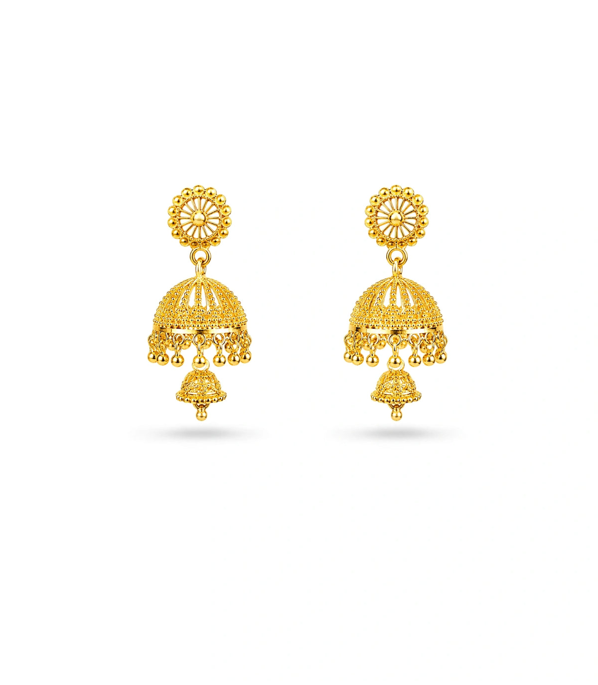 Gold Plated Ethnic Sophisticated Jhumka Earrings
