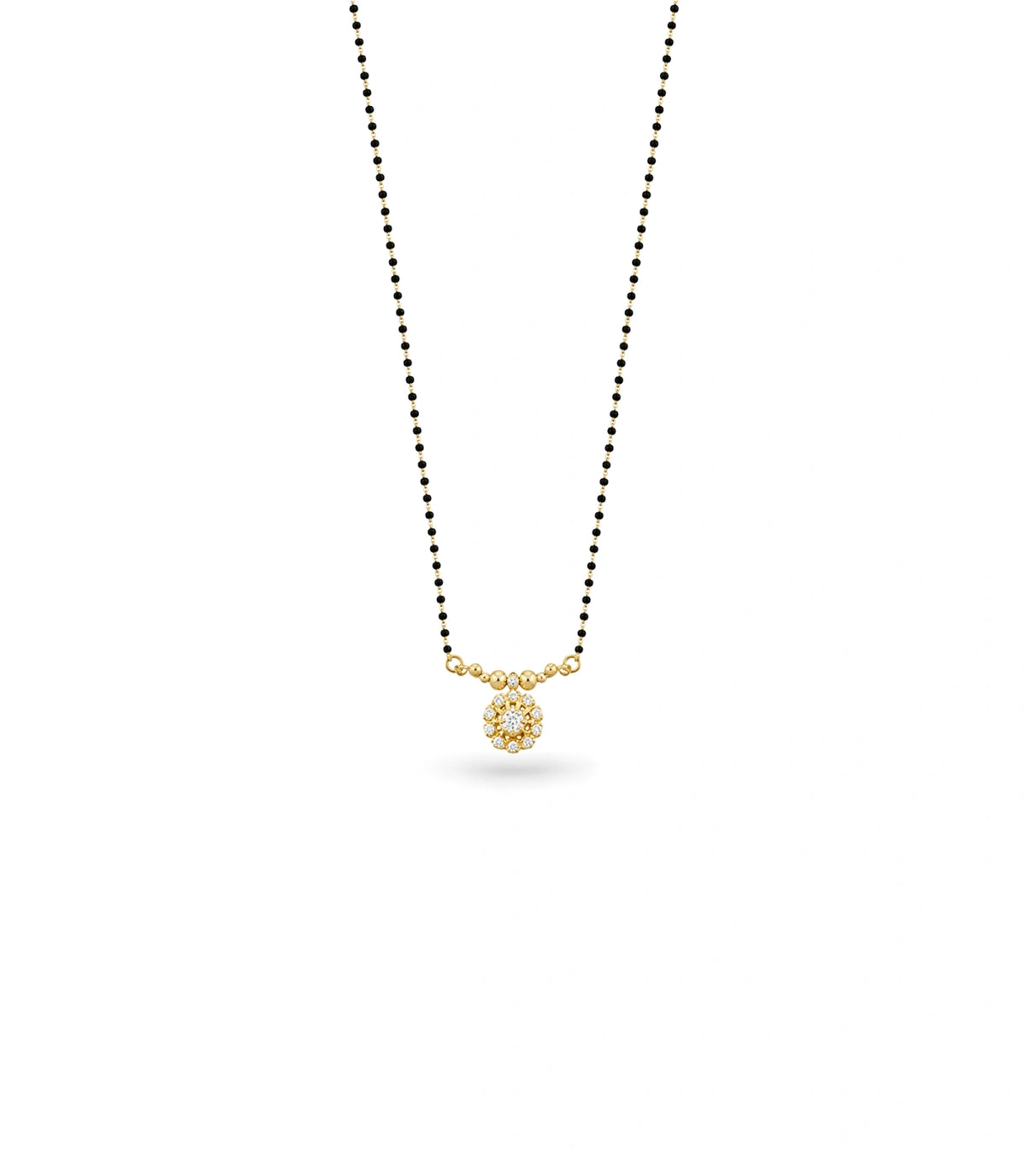 Gold Plated CZ Central Flower Mangalsutra