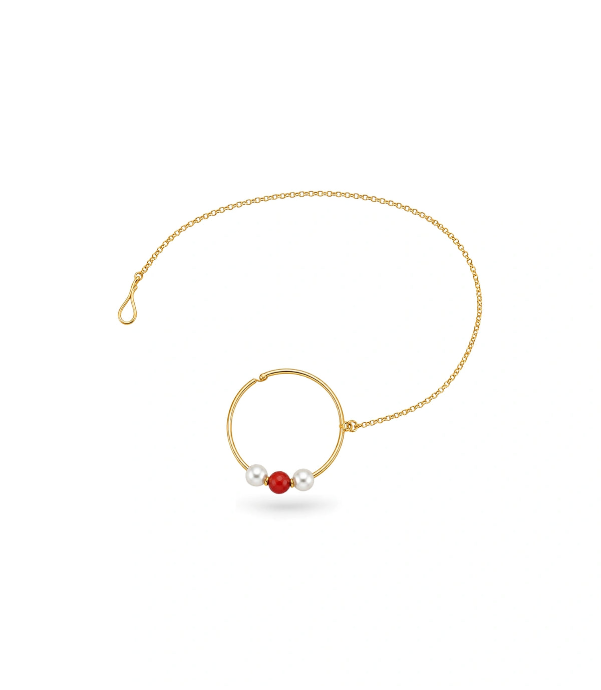 Gold Plated Petite Pearl Nose Ring
