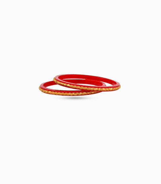 Gold Plated Classic Beaded Pola Bangle Set