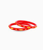 Gold Plated Red Delicate Pola Bangle Set