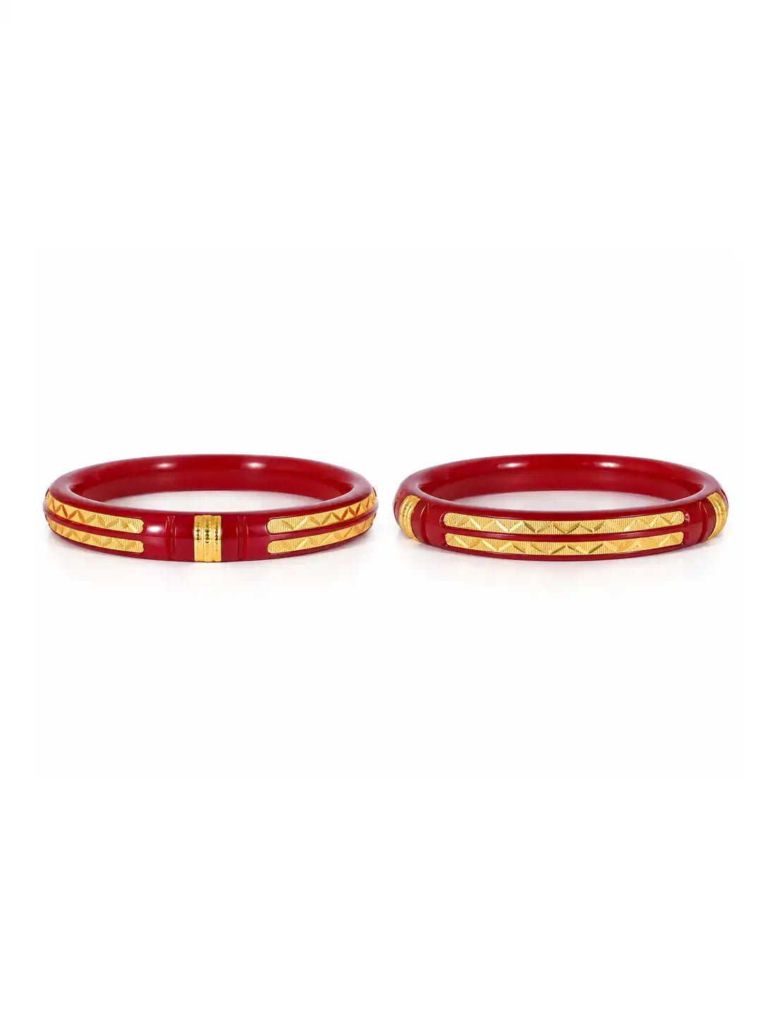 Gold Plated Lustrous Pola Bangle Set