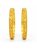 Gold Plated Chic Flower Bangle Set