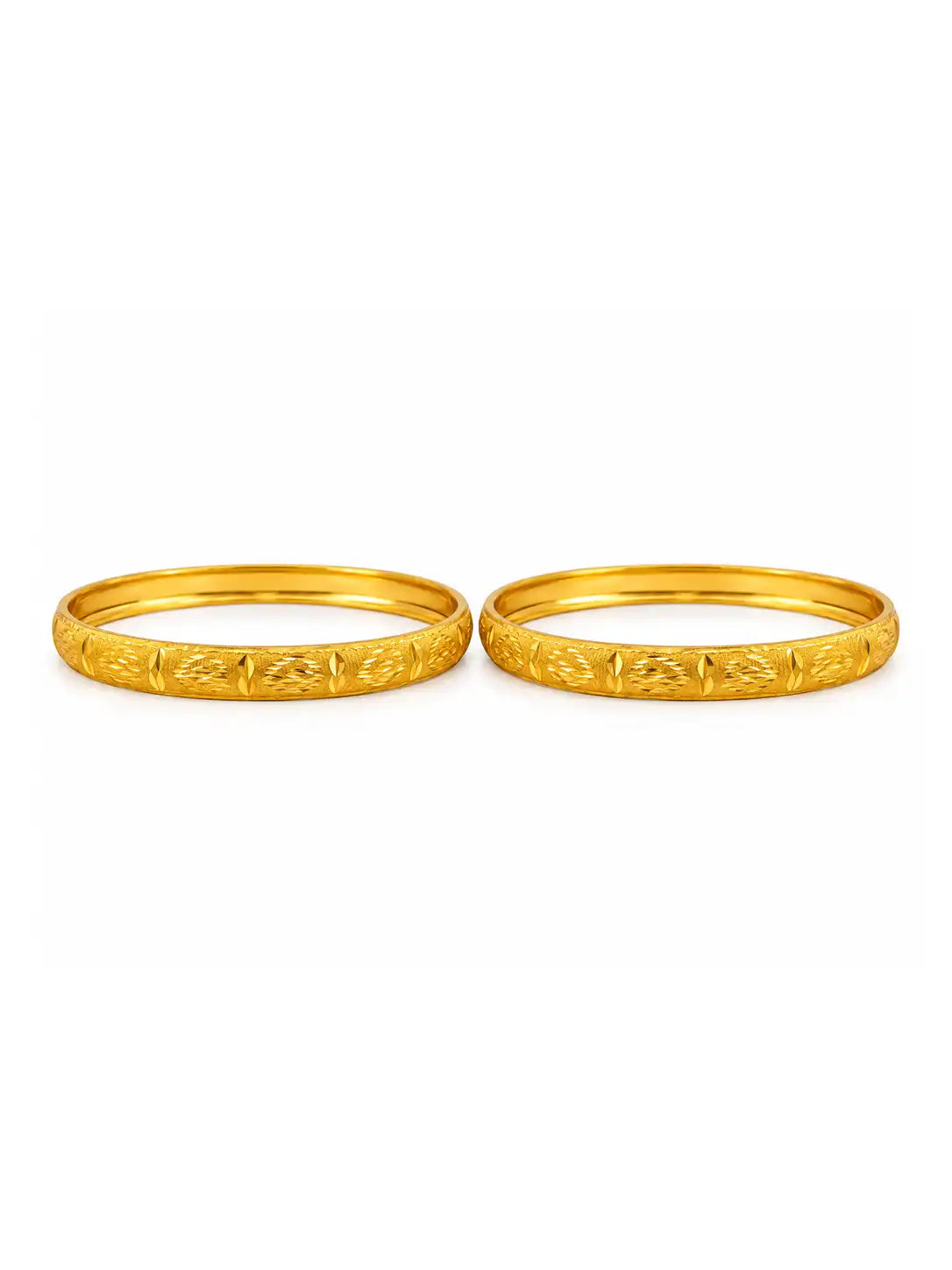 Gold Plated Round Bangle Set