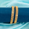 Gold Plated Geometric Design Bangle Set