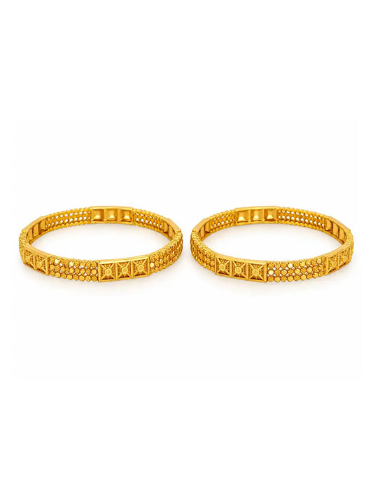 Gold Plated Golden Aura Bangle Set