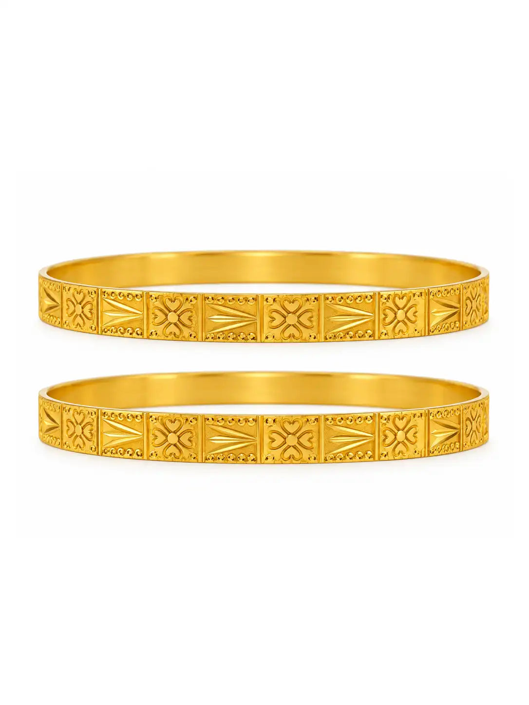 Gold Plated Crafted Bangle Set