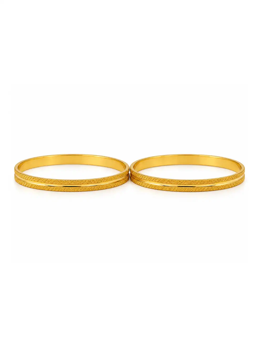 Gold Plated Stylish Circular Bangle Set