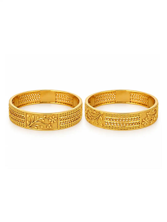 Gold Plated Medium Width Bangle Set