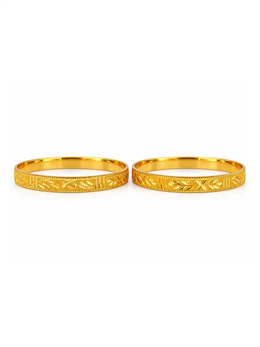 Gold Plated Unique Designer Bangle Set