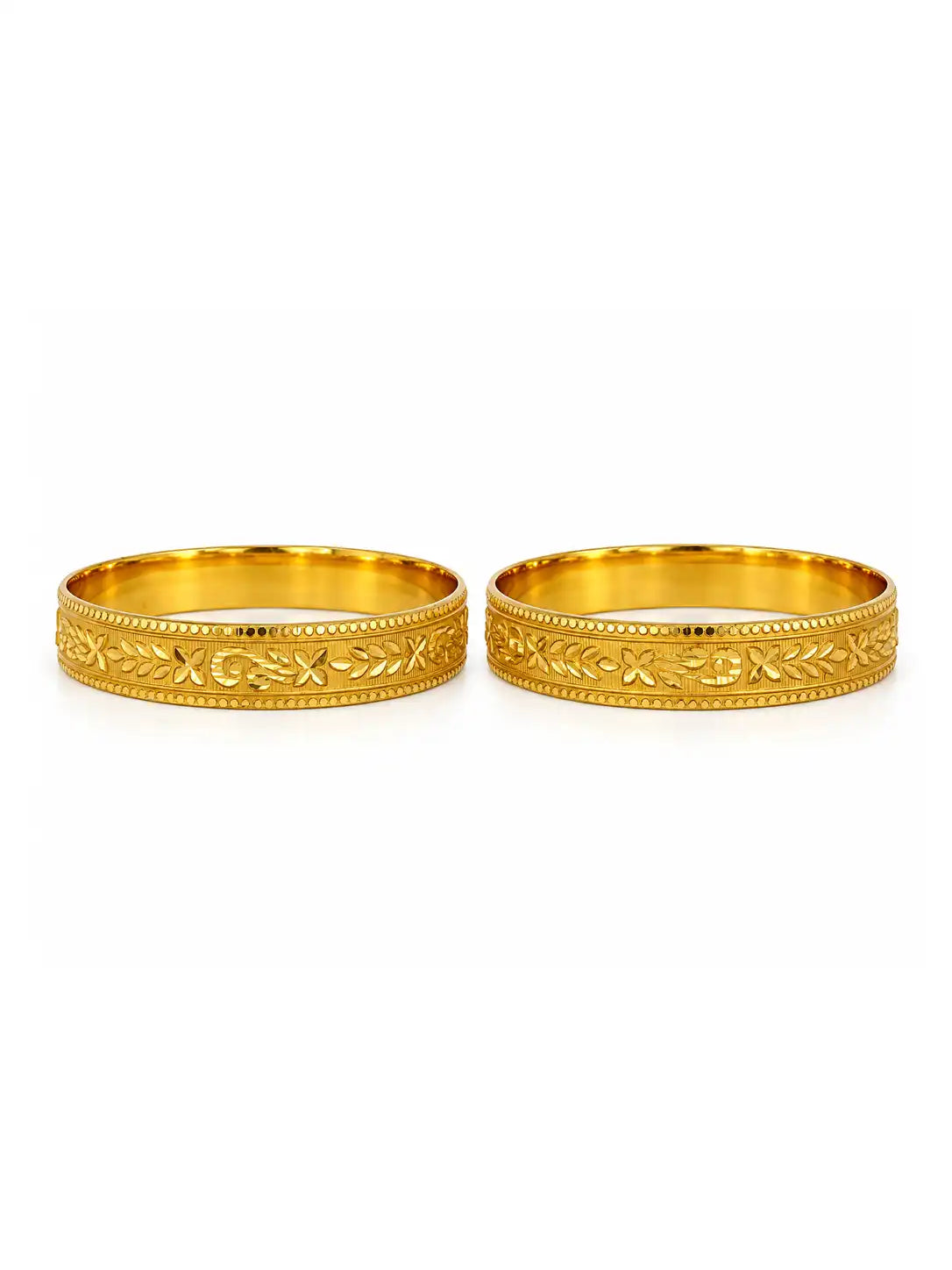 Gold Plated Concentric Bangle Set