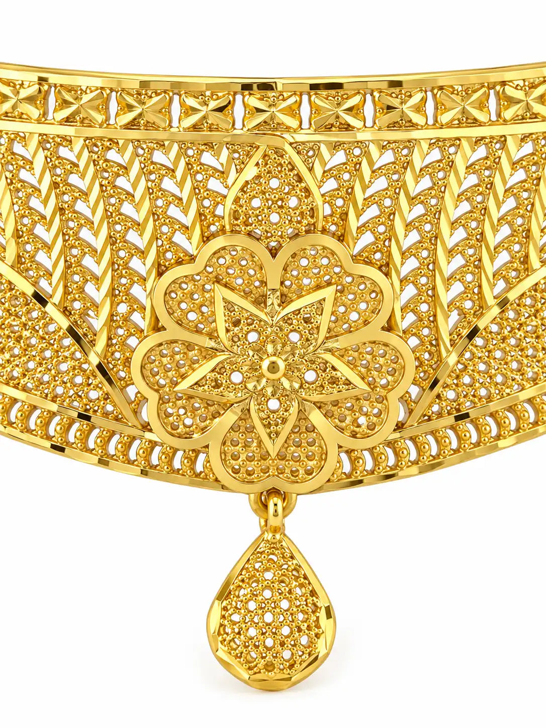 Gold Plated Wedding Floral Filigree Choker