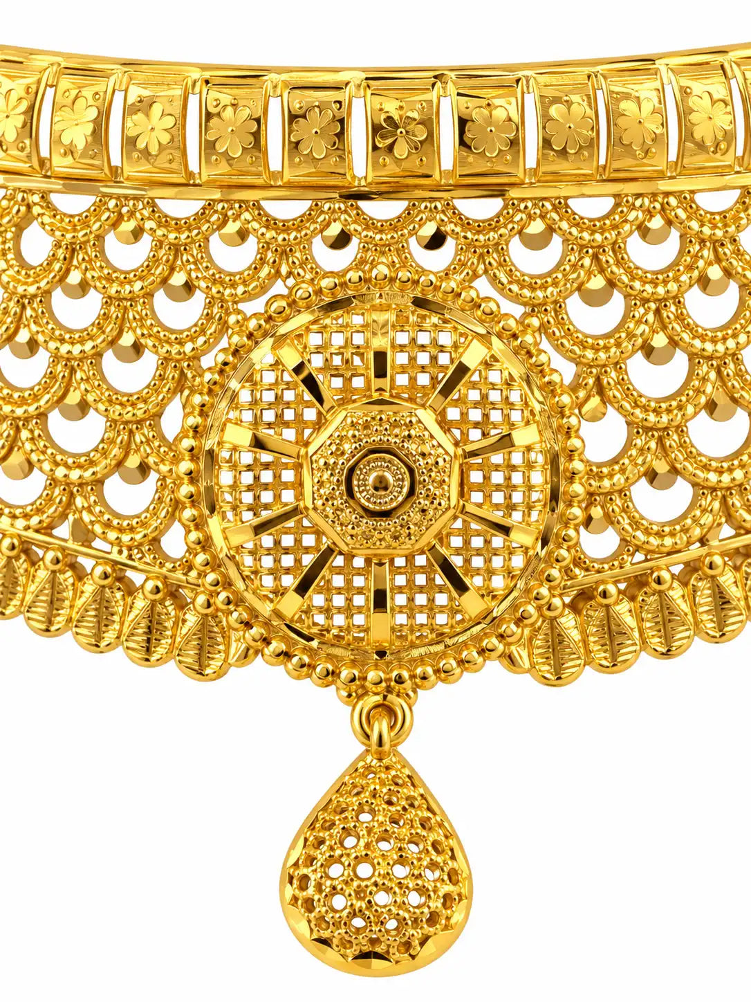 Gold Plated Wedding Moon Crest Choker